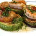 Салат с креветками и цуккини